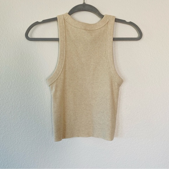 Aerie tank top ribbed cream Heather racerback small - Picture 3 of 4